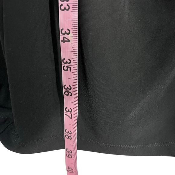 Black Label Evan Picone Black Ruched Midi Dress w/ Shoulder Pads Women's Size 6 - Picture 7 of 7